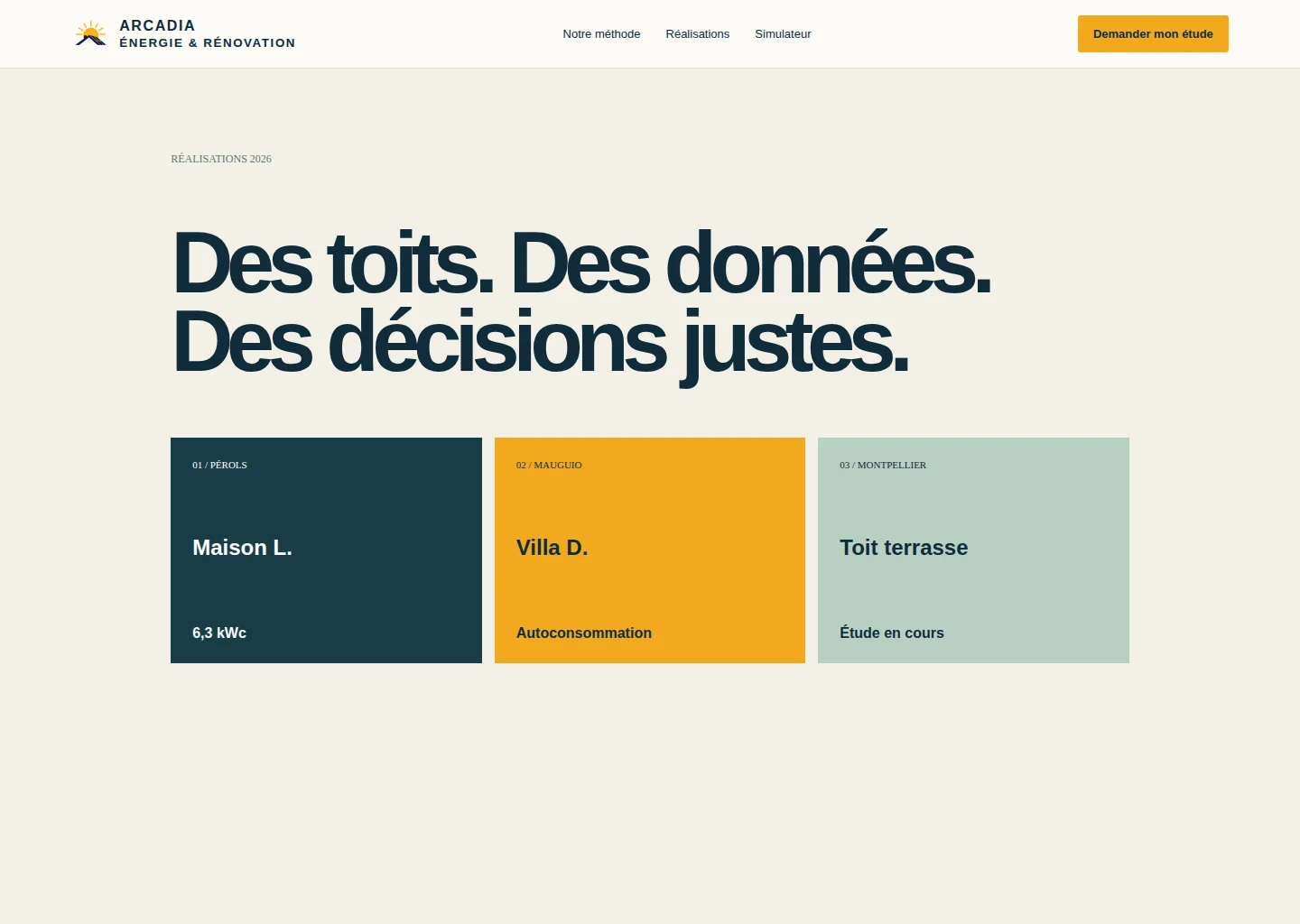Réalisations : données, chantiers et preuves concrètes.
