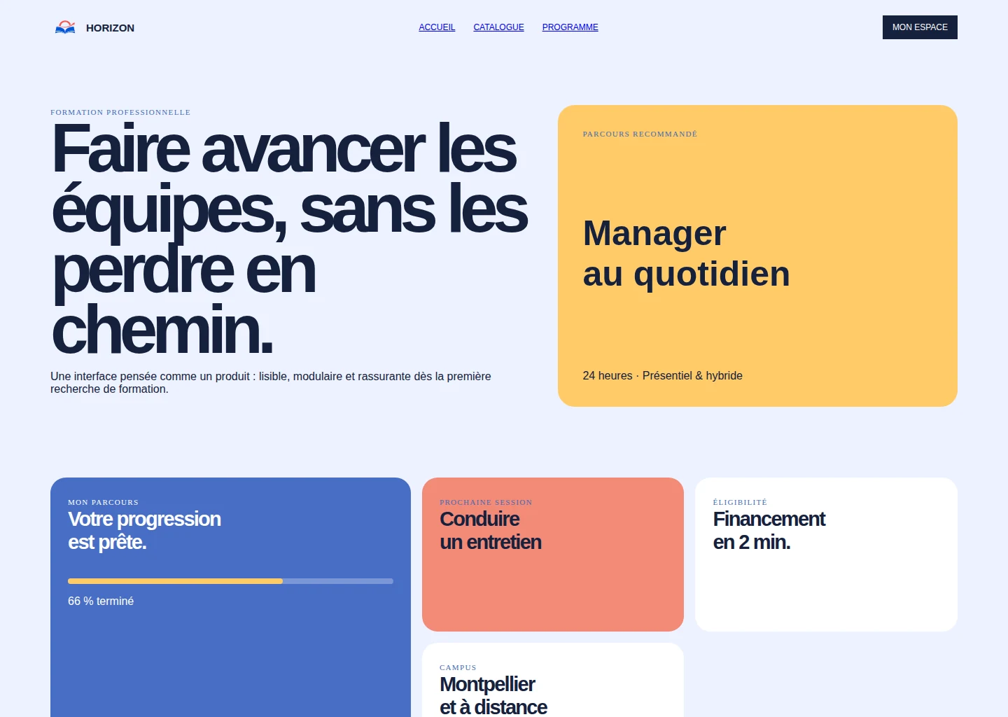 Cas de démonstration Plateforme de formation professionnelle