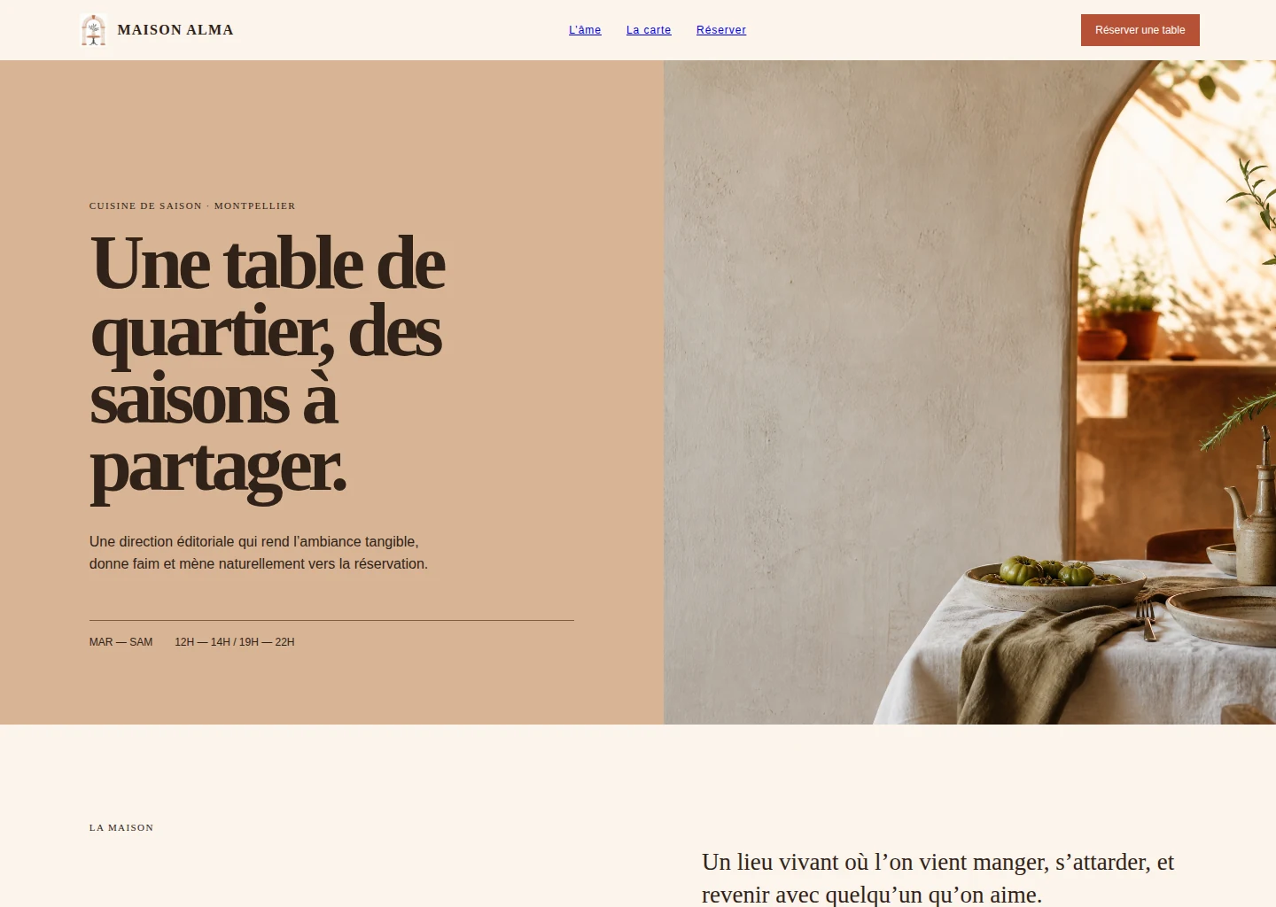 Cas de démonstration Restaurant et réservation en ligne
