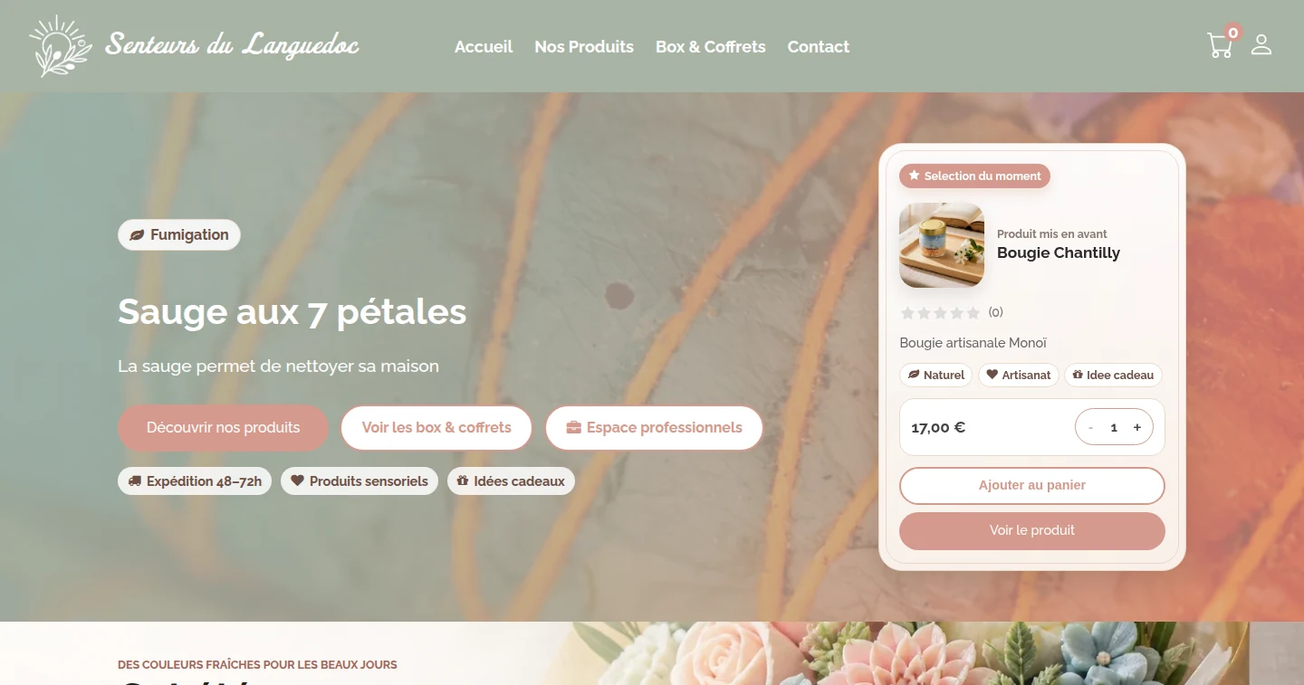 Capture de la boutique en ligne SDL Savonnerie